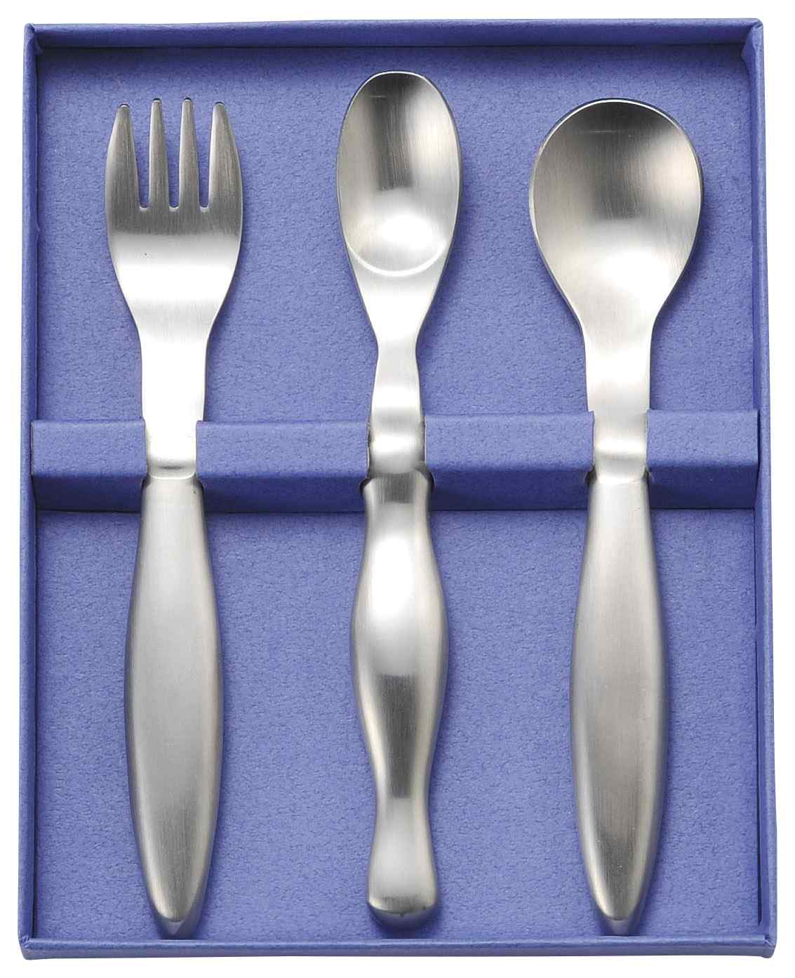 リッセシリーズ オールステンレス こども用 握りやすいベビースプーン・キッズスプーン・キッズフォーク3本セット【熨斗可】 【結婚式 ギフト 内祝い 結婚祝い 出産祝い】