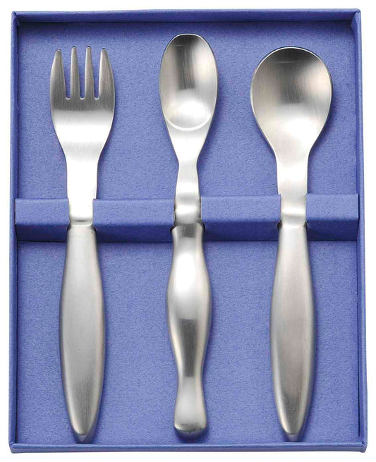 リッセシリーズ オールステンレス こども用 握りやすいベビースプーン・キッズスプーン・キッズフォーク3本セット【熨斗可】 【結婚式 ギフト 内祝い 結婚祝い 出産祝い】