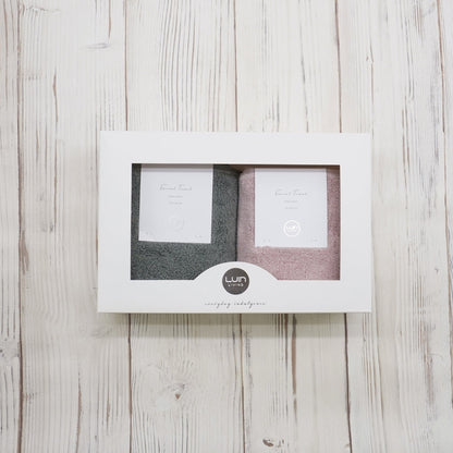 Luin Living フェイスタオル2個セット【ローズ・グレー】 【結婚式 ギフト 引き出物 タオル 寝具】