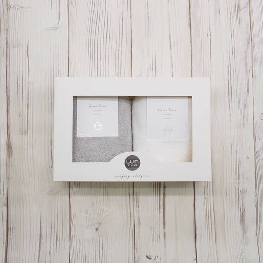 Luin Living フェイスタオル2個セット【ホワイト・パールグレー】 【結婚式 ギフト 引き出物 タオル 寝具】