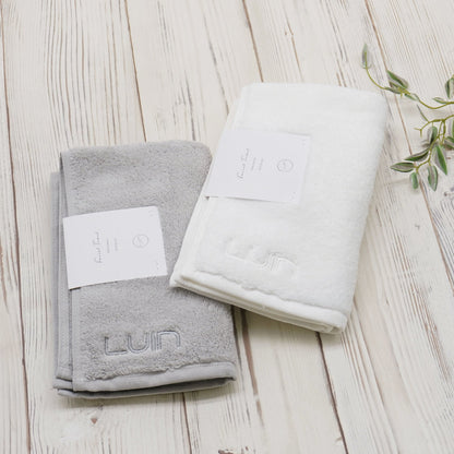 Luin Living フェイスタオル2個セット【ホワイト・パールグレー】 【結婚式 ギフト 引き出物 タオル 寝具】