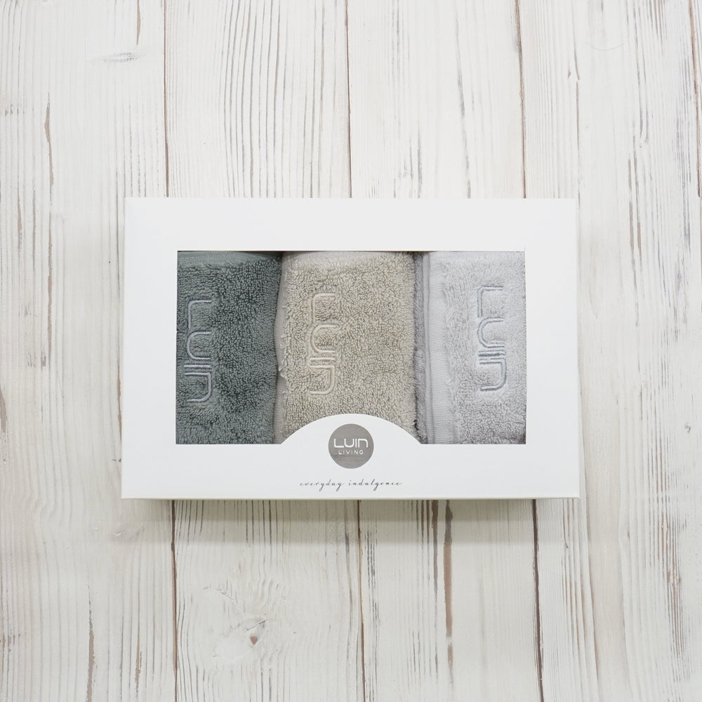Luin Living フェイスタオル3個セット【パールグレー・グレー・ベージュ】 【結婚式 ギフト 引き出物 タオル 寝具】
