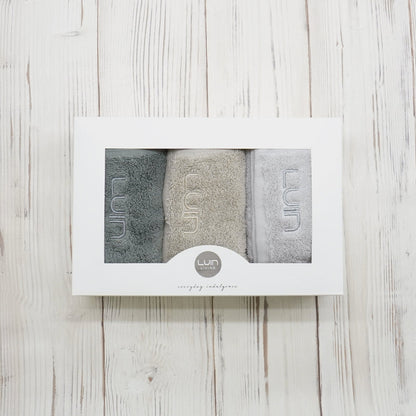 Luin Living フェイスタオル3個セット【パールグレー・グレー・ベージュ】 【結婚式 ギフト 引き出物 タオル 寝具】