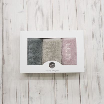 Luin Living フェイスタオル3個セット【ローズ・グレー・ベージュ】 【結婚式 ギフト 引き出物 タオル 寝具】