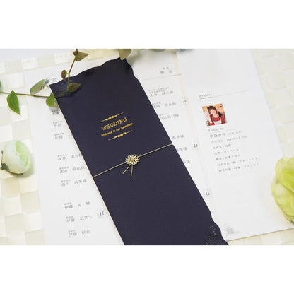 【※席次表+席札セット キャンペーン実施中※】ウエディングチャーム ネイビー (印刷込み)【結婚式 ペーパー 席次表】