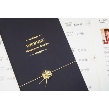 【※席次表+席札セット キャンペーン実施中※】ウエディングチャーム ネイビー (印刷込み)【結婚式 ペーパー 席次表】