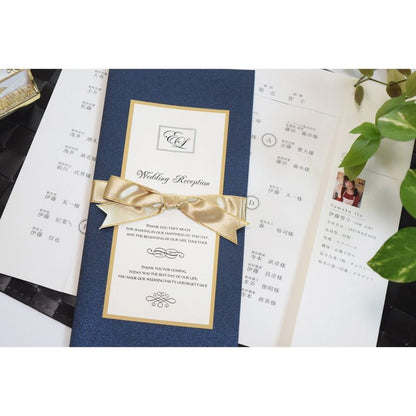 【結婚式 席次表】 ロイヤルネイビー(印刷込み)【結婚式 ペーパー 席次表】