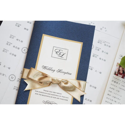 【結婚式 席次表】 ロイヤルネイビー(印刷込み)【結婚式 ペーパー 席次表】