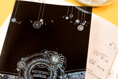 【結婚式 席次表 大人数専用】カーニバル ブラック (印刷込み)【結婚式 ペーパー 席次表】