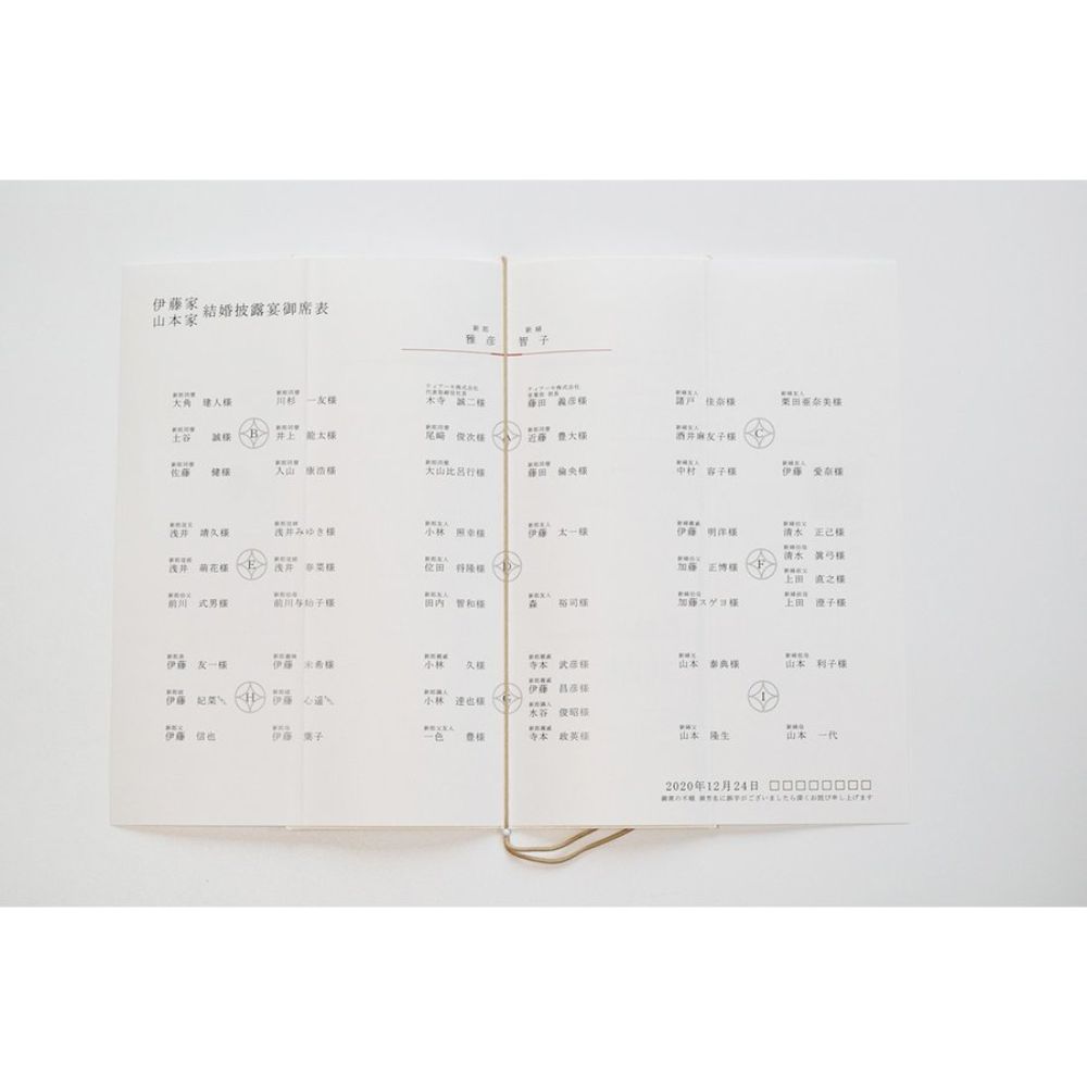 【結婚式 席次表】 縁 (印刷込み)【結婚式 ペーパー 席次表】