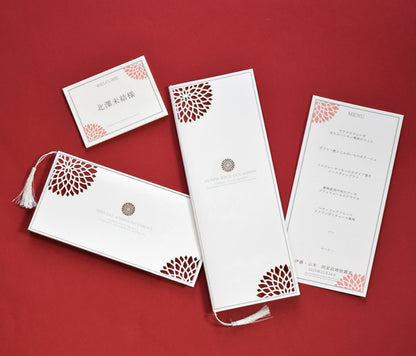 【結婚式 席次表 大人数専用】ダリア えんじ (印刷込み)【結婚式 ペーパー 席次表】