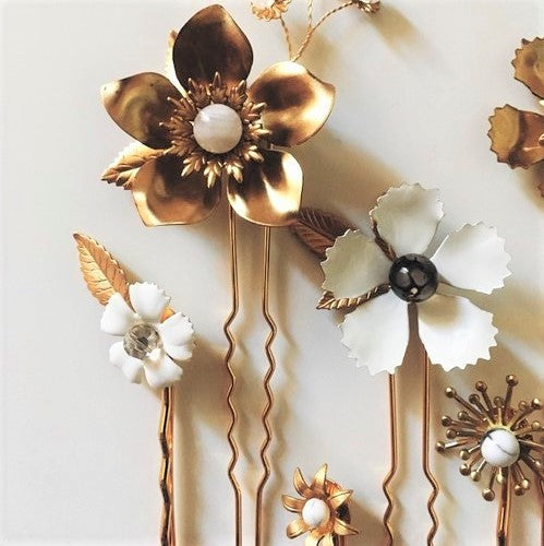 【ヘッドドレス】フラワーピン6本セット/ブライダルアクセサリー 【結婚式 ヘアアクセサリー】