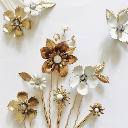 【ヘッドドレス】フラワーピン6本セット/ブライダルアクセサリー 【結婚式 ヘアアクセサリー】