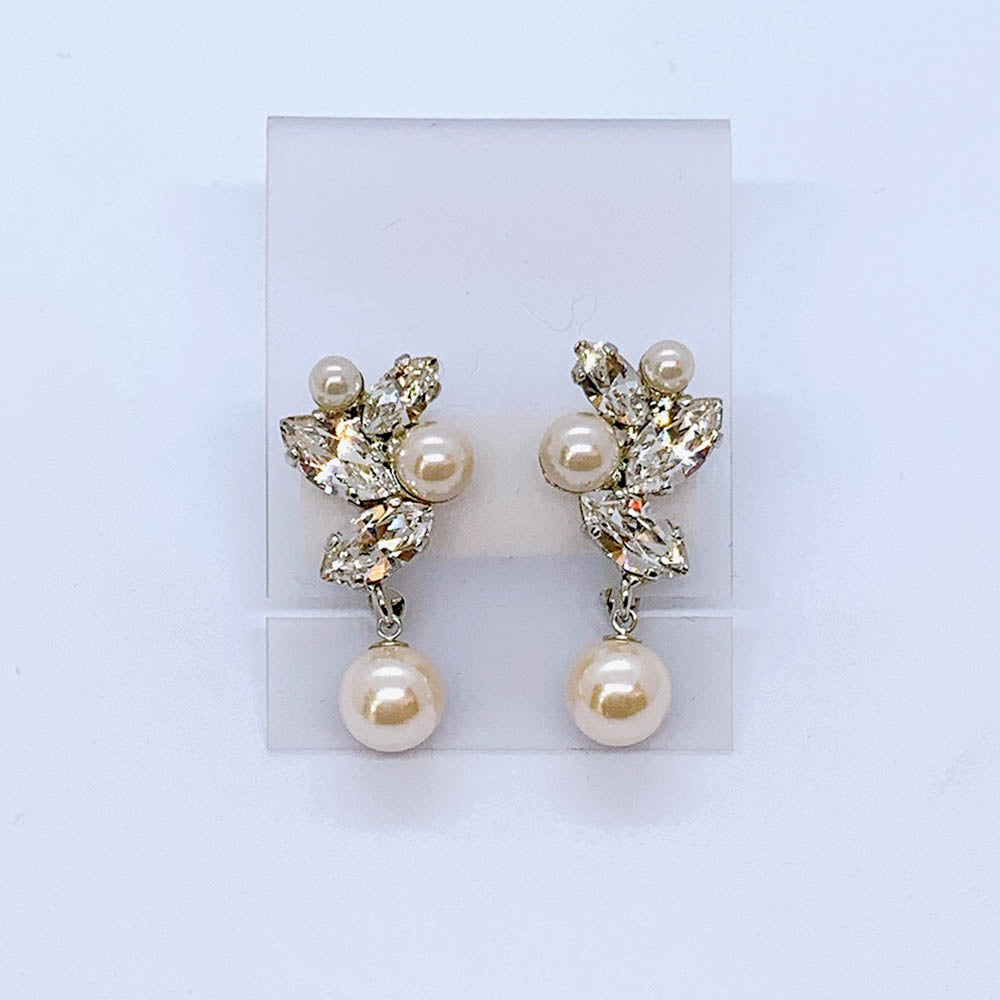 ベーシックなウェディングアクセサリー ネックレス・イヤリングセット/ブライダルアクセサリー 【結婚式 アクセサリーセット】