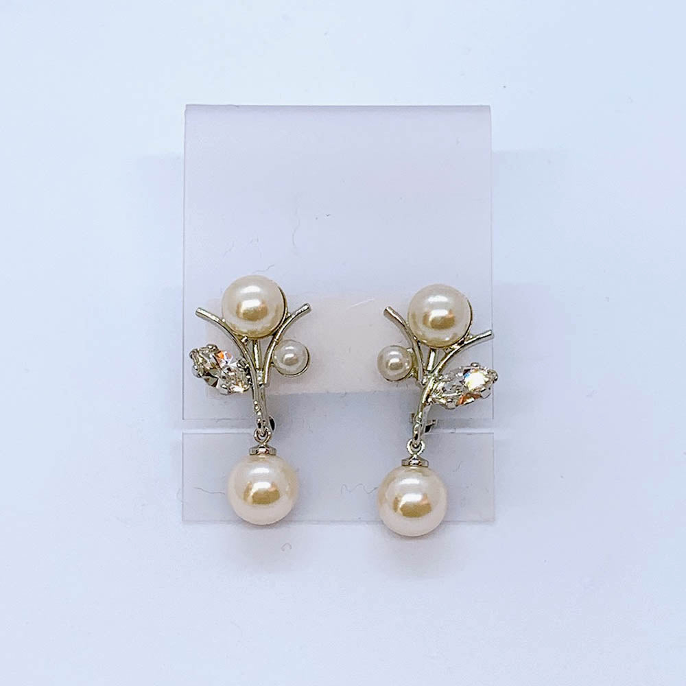 ベーシックなウェディングアクセサリー ネックレス・イヤリングセット/ブライダルアクセサリー 【結婚式 アクセサリーセット】