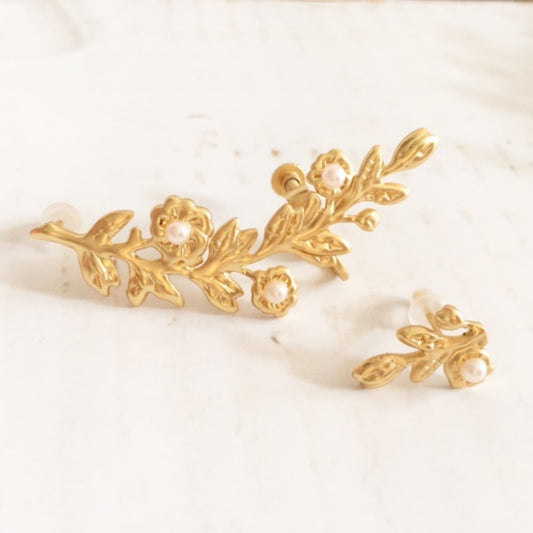 【ピアス・イヤリング】ブーケイヤーカフ/ブライダルアクセサリー 【結婚式 ピアス イヤリング】