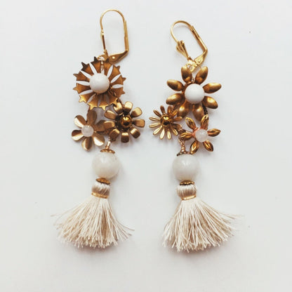 【ピアス】ワイルドフラワータッセルピアス/ブライダルアクセサリー 【結婚式 ピアス イヤリング】