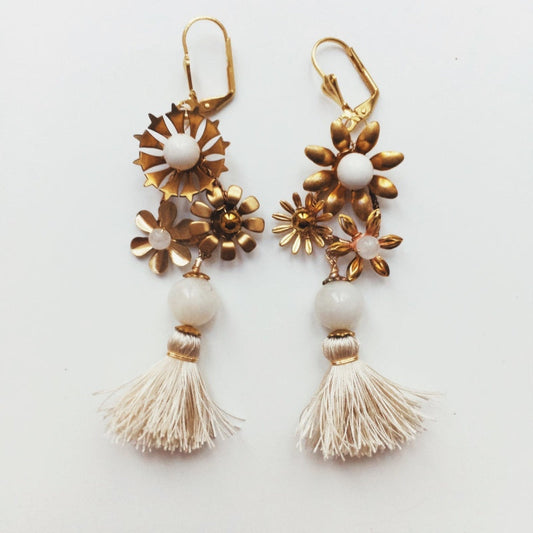 【ピアス】ワイルドフラワータッセルピアス/ブライダルアクセサリー 【結婚式 ピアス イヤリング】