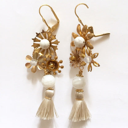 【ピアス】ワイルドフラワータッセルピアス/ブライダルアクセサリー 【結婚式 ピアス イヤリング】