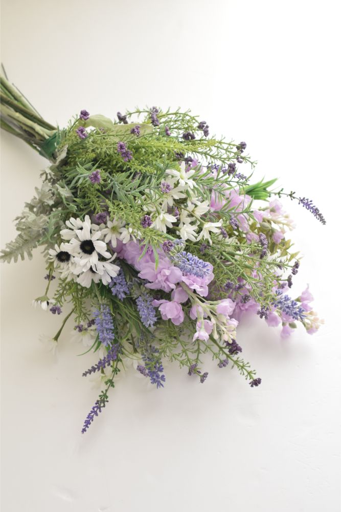 【造花】ナチュラル花を集めた 式後も飾れるブーケ 【結婚式 フラワー 造花 ブーケ ブートニア】