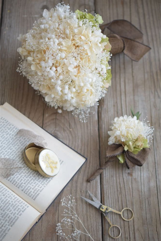 【プリザーブド】カスミソウブーケ 【結婚式 フラワー ドライフラワー ブーケ ブートニア】