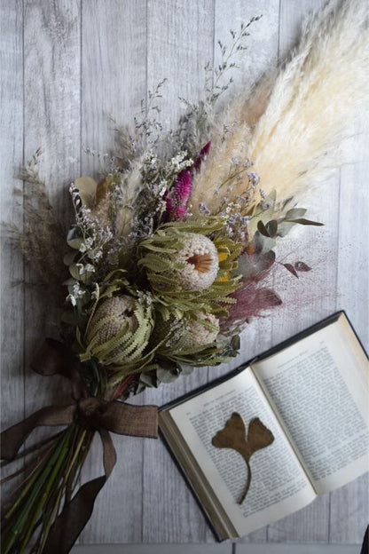 【ドライフラワー】縦長ブーケ 【結婚式 フラワー ドライフラワー ブーケ ブートニア】