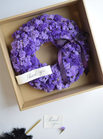 【ドライフラワー】スターチスのリース 【結婚式 フラワー ドライフラワー ブーケ ブートニア】