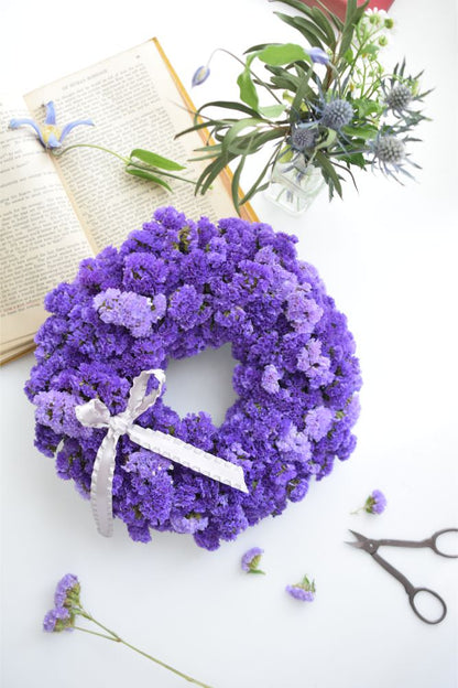 【ドライフラワー】スターチスのリース 【結婚式 フラワー ドライフラワー ブーケ ブートニア】