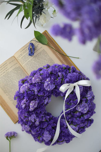 【ドライフラワー】スターチスのリース 【結婚式 フラワー ドライフラワー ブーケ ブートニア】