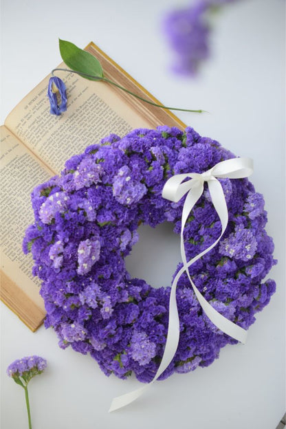 【ドライフラワー】スターチスのリース 【結婚式 フラワー ドライフラワー ブーケ ブートニア】