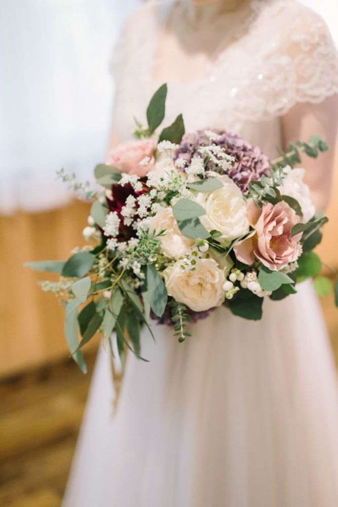 生花】秋色アジサイを使ったナチュラルブーケ 【結婚式 フラワー 生花