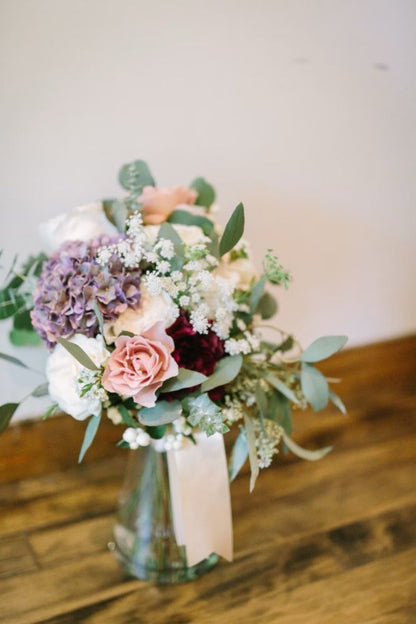 【生花】秋色アジサイを使ったナチュラルブーケ 【結婚式 フラワー 生花 ブーケ ブートニア】