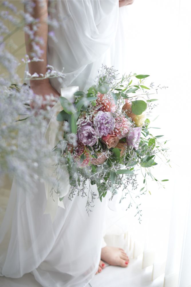 【生花】大人のナチュラルブーケ 【結婚式 フラワー 生花 ブーケ ブートニア】