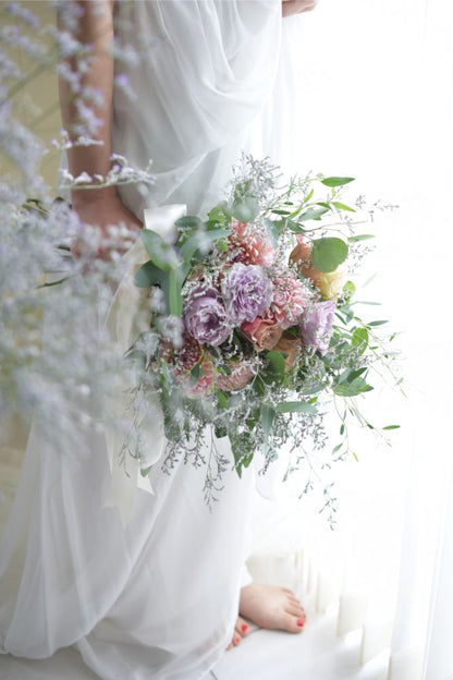 【生花】大人のナチュラルブーケ 【結婚式 フラワー 生花 ブーケ ブートニア】