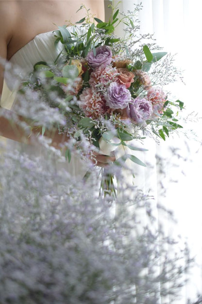 【生花】大人のナチュラルブーケ 【結婚式 フラワー 生花 ブーケ ブートニア】