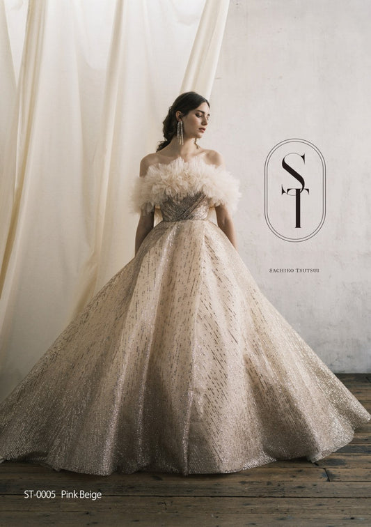 ST0005 pinkbeige【結婚式 カラードレス レンタル】