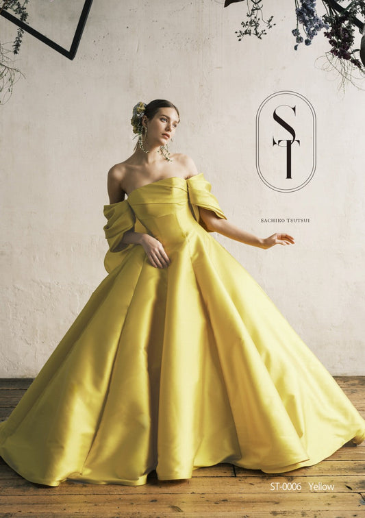 ST0006 yellow【結婚式 カラードレス レンタル】