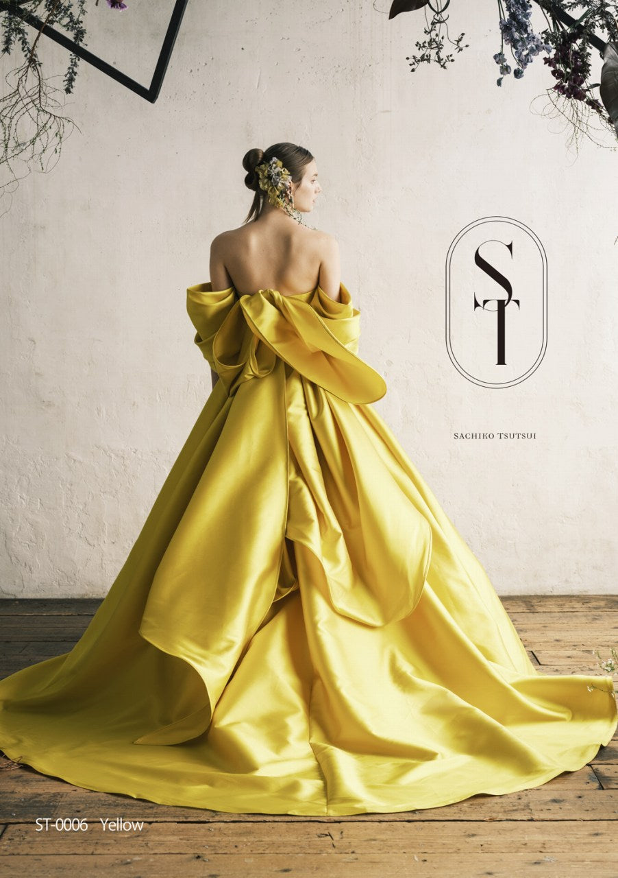 ST0006 yellow【結婚式 カラードレス レンタル】