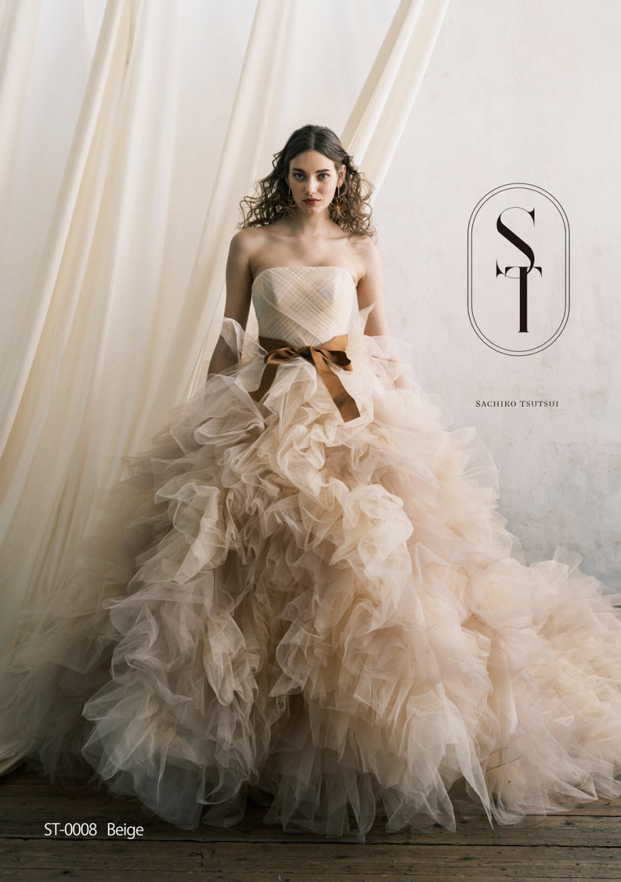 ST0008 beige【結婚式 カラードレス レンタル】