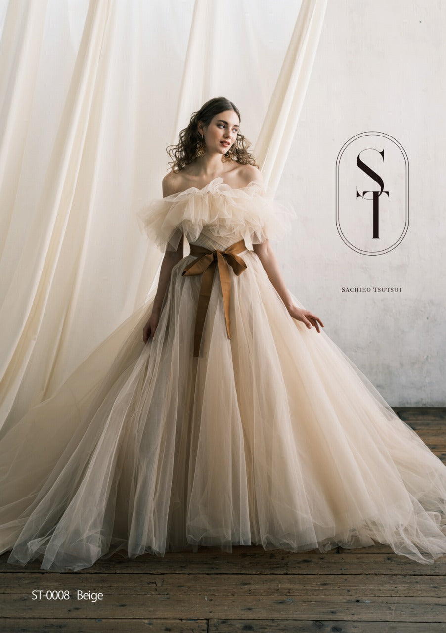 ST0008 beige【結婚式 カラードレス レンタル】