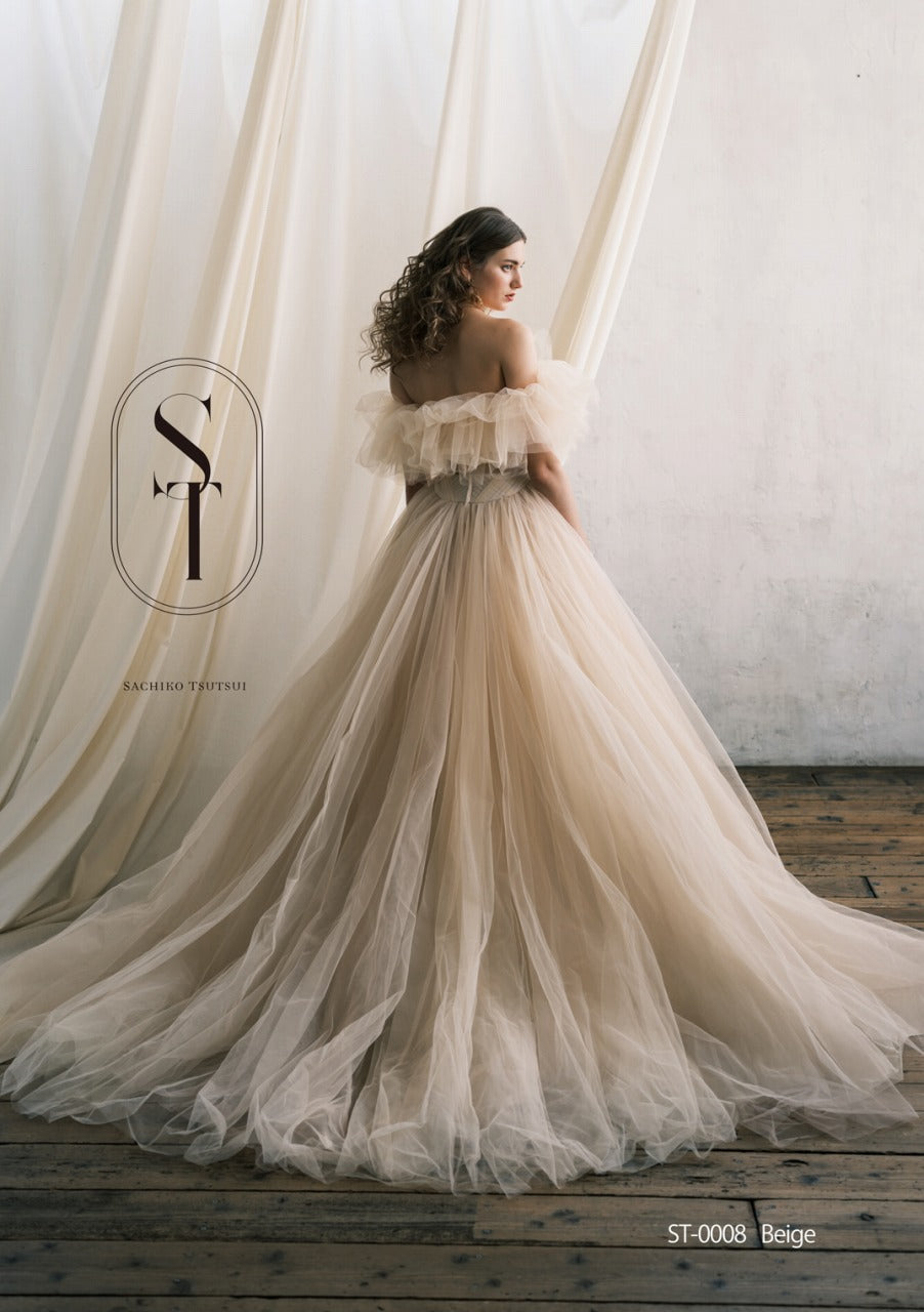 ST0008 beige【結婚式 カラードレス レンタル】