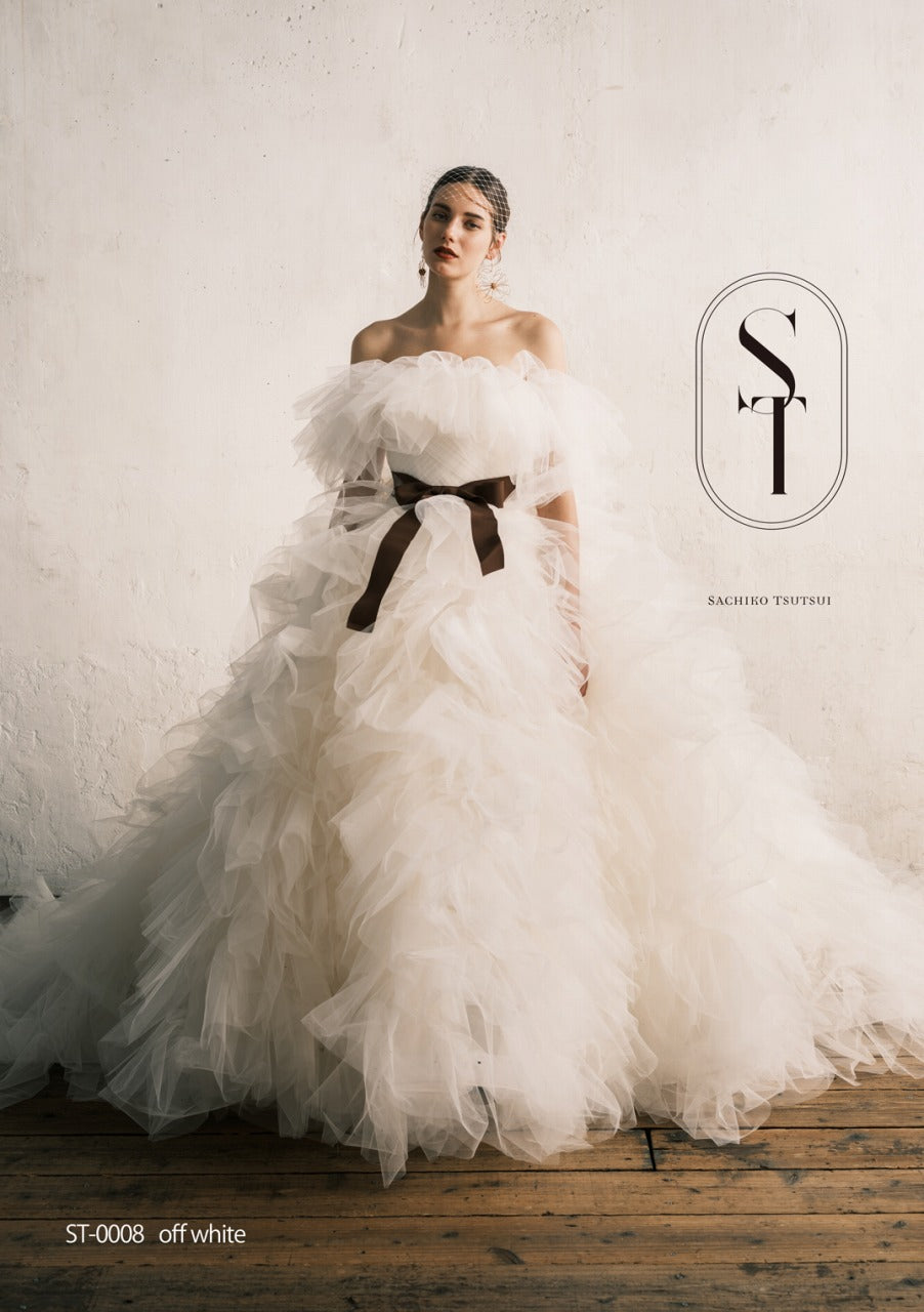 ST0008 offwhite【ウェディングドレス レンタル】