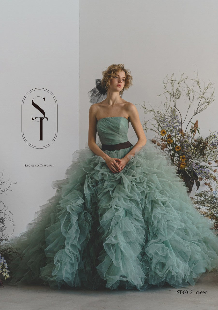 ST0012 Green【結婚式 カラードレス レンタル】