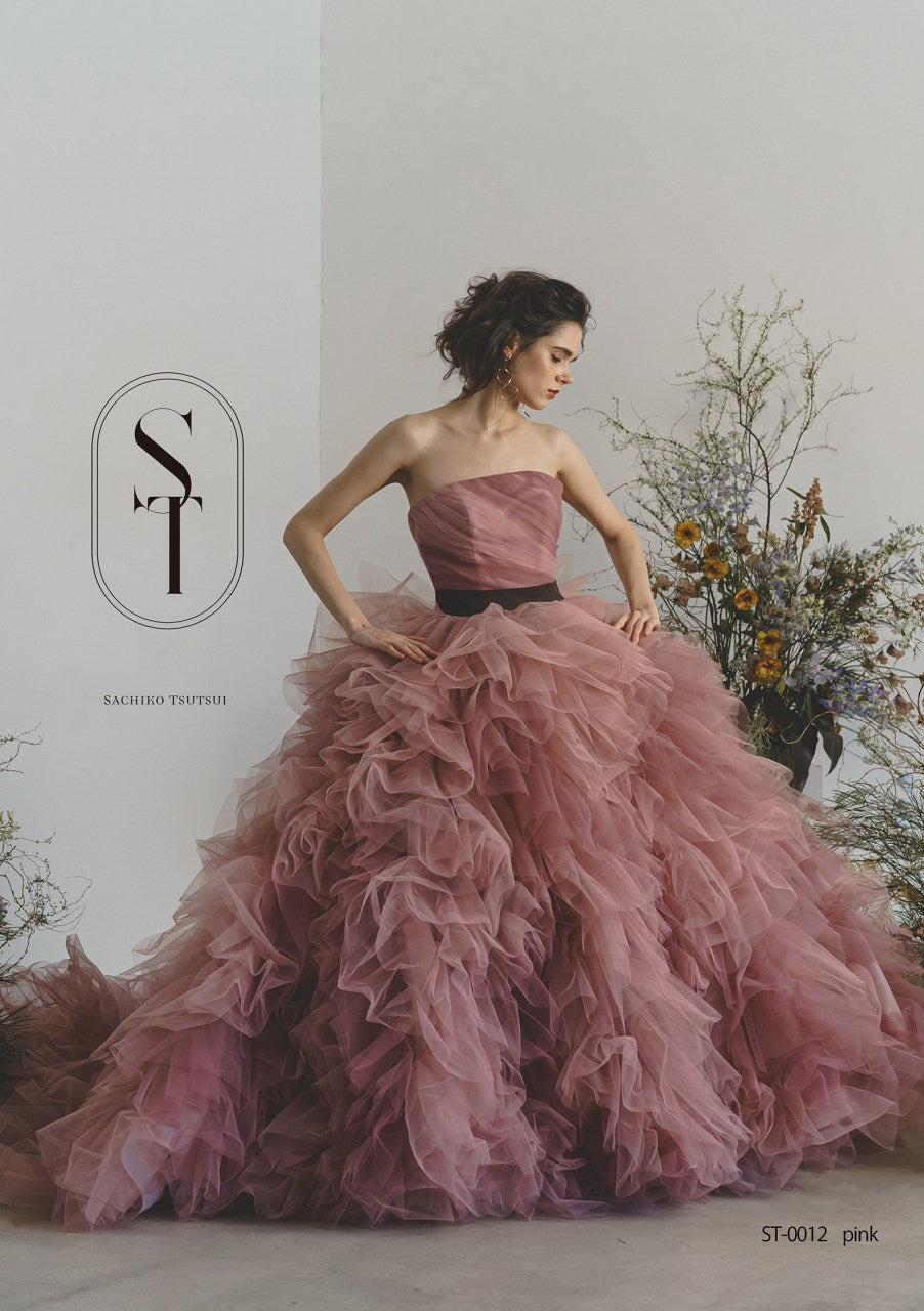 ST0012 pink【結婚式 カラードレス レンタル】