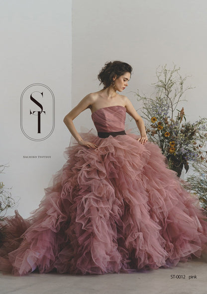 ST0012 pink【結婚式 カラードレス レンタル】