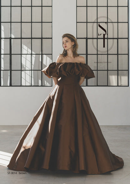 ST0014 brown【結婚式 カラードレス レンタル】
