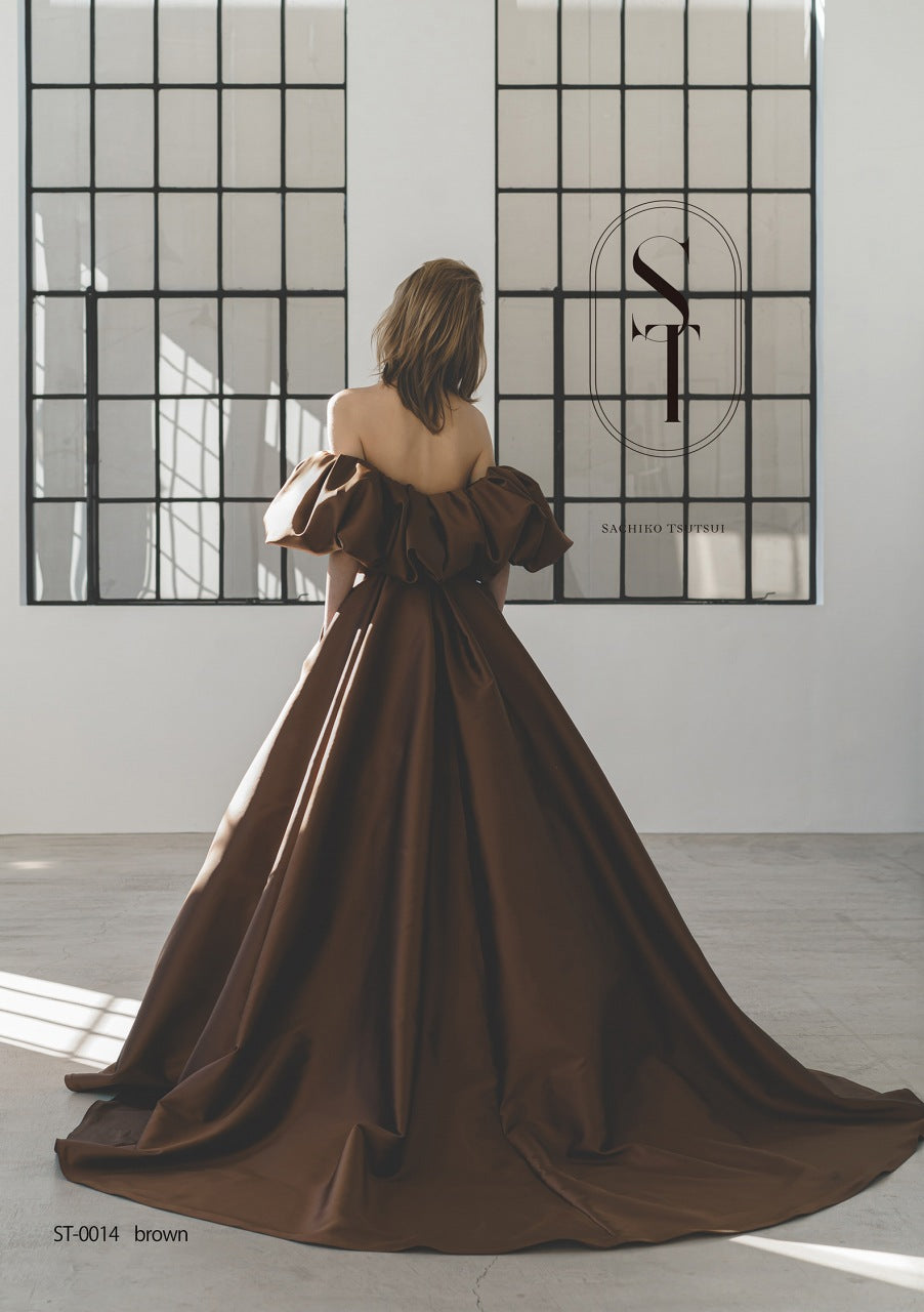 ST0014 brown【結婚式 カラードレス レンタル】