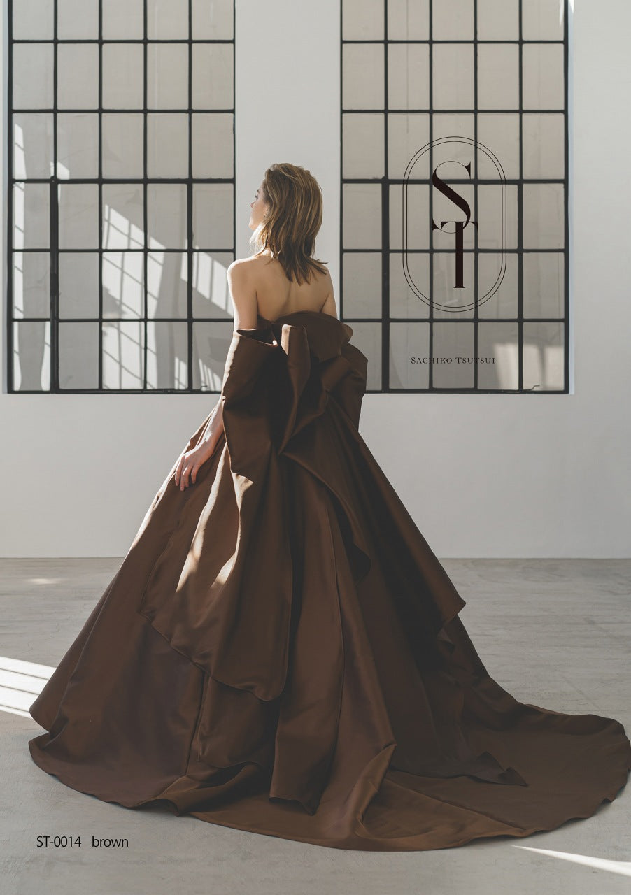 ST0014 brown【結婚式 カラードレス レンタル】