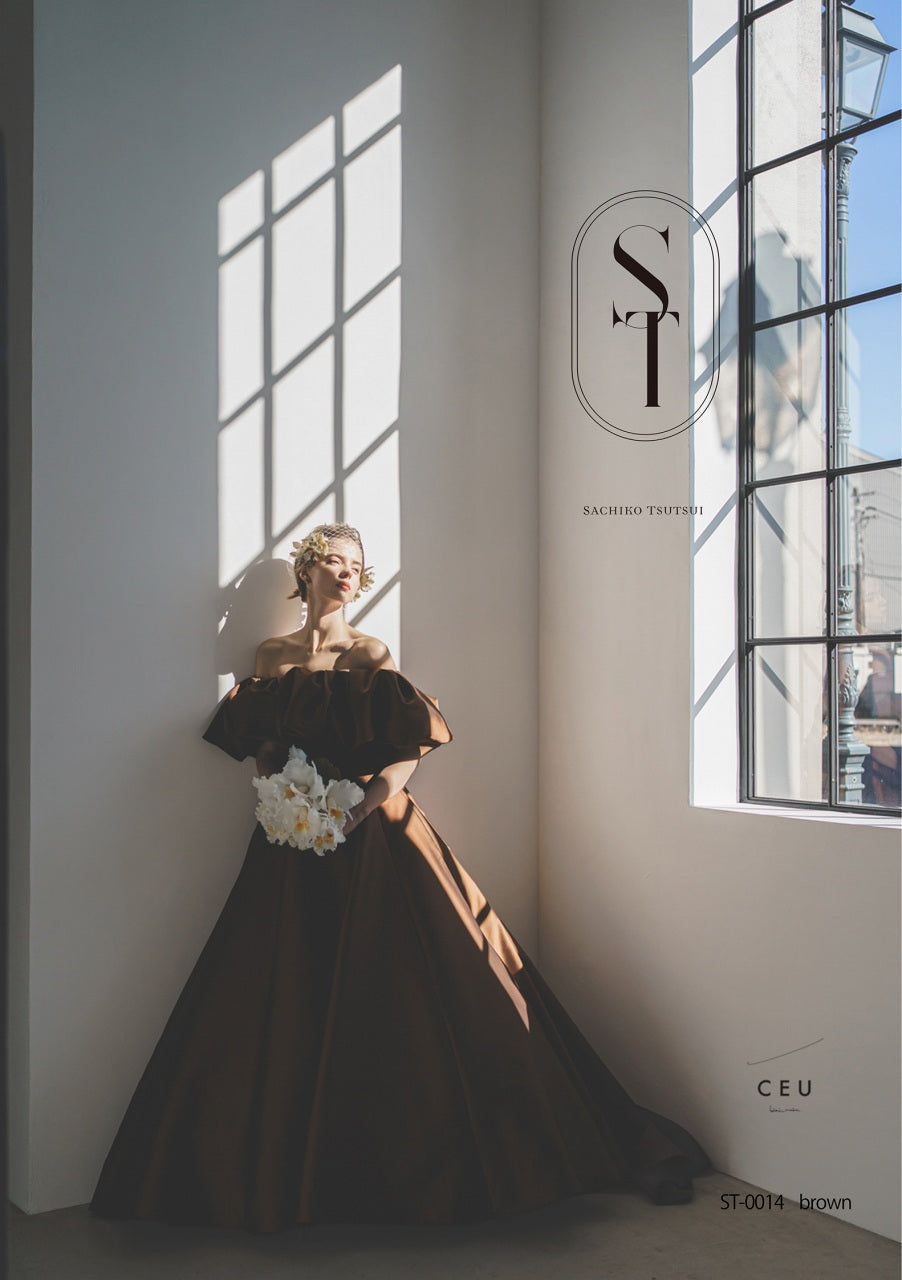 ST0014 brown【結婚式 カラードレス レンタル】