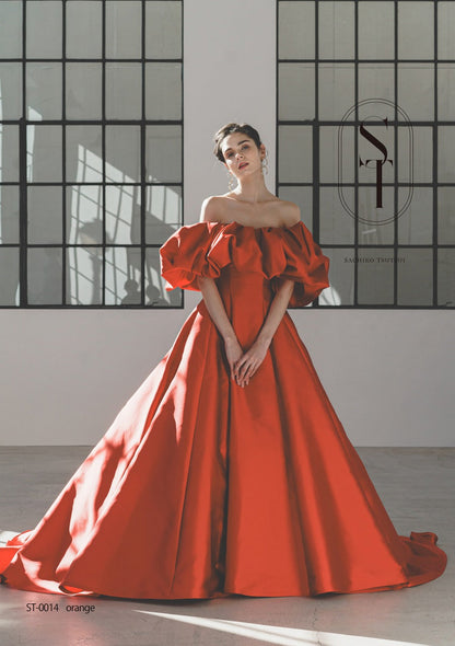 ST0014 orange【結婚式 カラードレス レンタル】